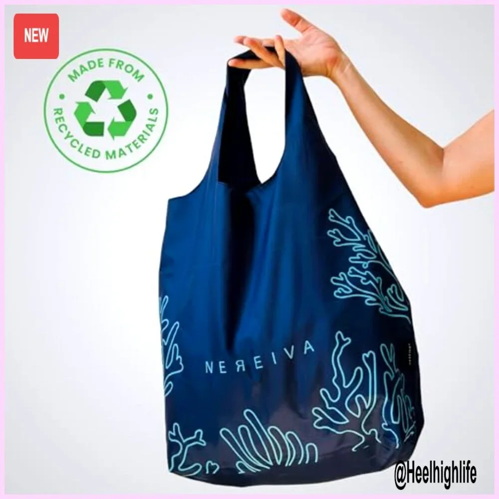 Foldable Reusable Grocery Bags with Carry Pouch, rPET Polyester, Machine